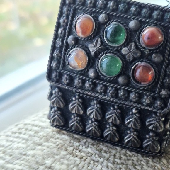 Decorative Black Trinket Box with Gem Accents - Picture 4 of 9